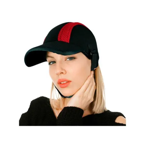 Protector Craneal Gorra Negro-Rojo Transpirable 2