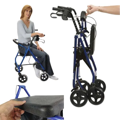 Andador Rollator de 4 ruedas de Aluminio 2