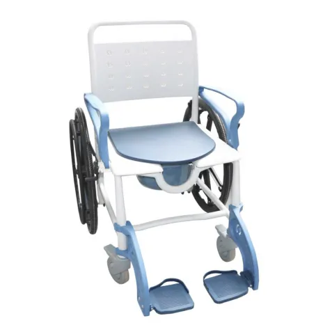 Silla Ducha con ruedas 2 en 1 ruedas traseras de 120 o... 2