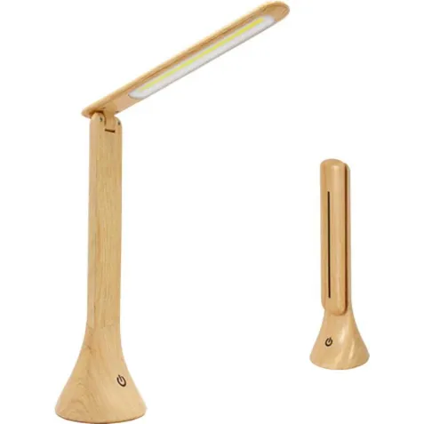 Lampara Táctil y Plegable de Madera con 3 Niveles de...