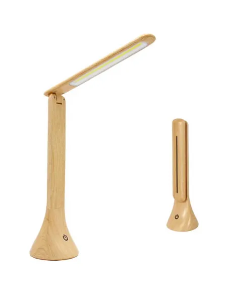 Lampara Táctil y Plegable de Madera con 3 Niveles de Intensidad
