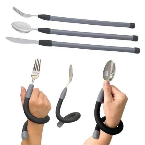 Cubiertos con Mangos Flexibles · Cuchara · Tenedor ·...