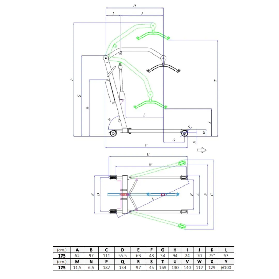 Grúa de Traslado POWERLIFT 175 Tecnimoem con Arnés