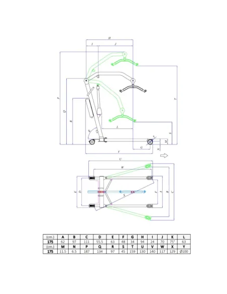 Grúa de Traslado POWERLIFT 175 Tecnimoem con Arnés