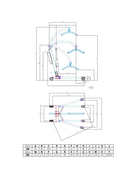 Grúa de Traslado POWERLIFT 150 Tecnimoem con Arnés