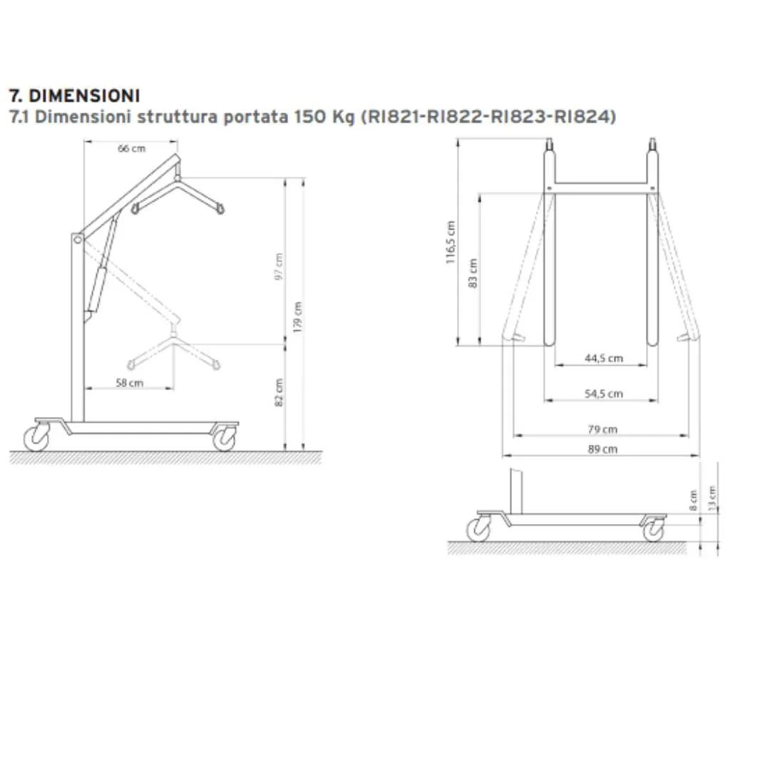 Grúa de Traslado Eléctrica MUEVO Hasta 150 kg...