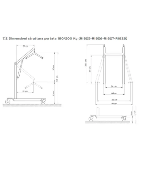 Grúa de Traslado Hidráulica MUEVO Hasta 180 kg con Arnés
