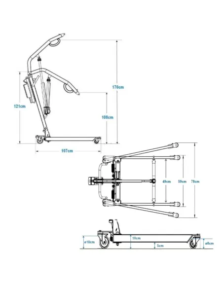 Grúa de Bipedestación VULCAM para Movilizar Pacientes hasta 150 Kg con Arnés