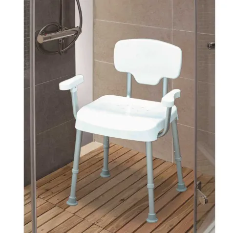 Silla de Ducha XL con Respaldo y Reposabrazos