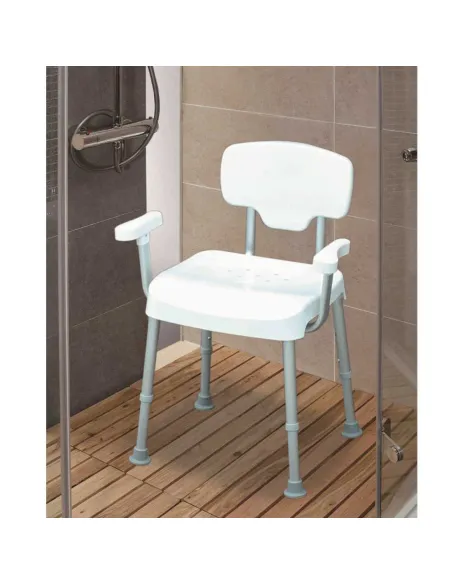 Silla de Ducha XL con Respaldo y Reposabrazos