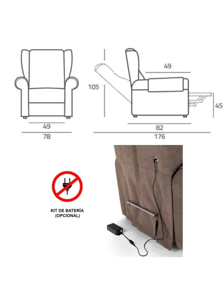 Sillón Elevador Relax VANITY con 2 Motores y Reposabrazos Extraibles
