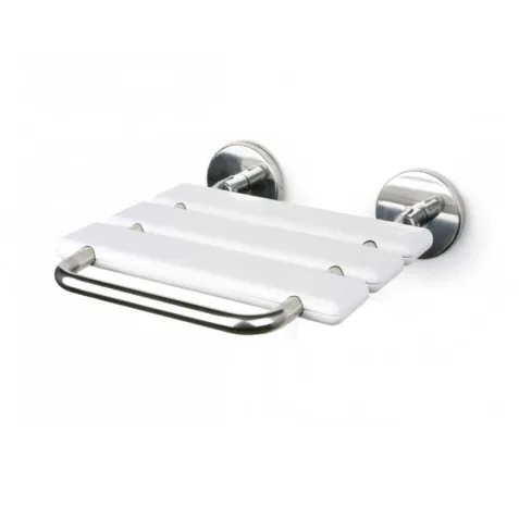 Asiento Ducha Abatible con Listones ABS y Acero Inoxidable 2