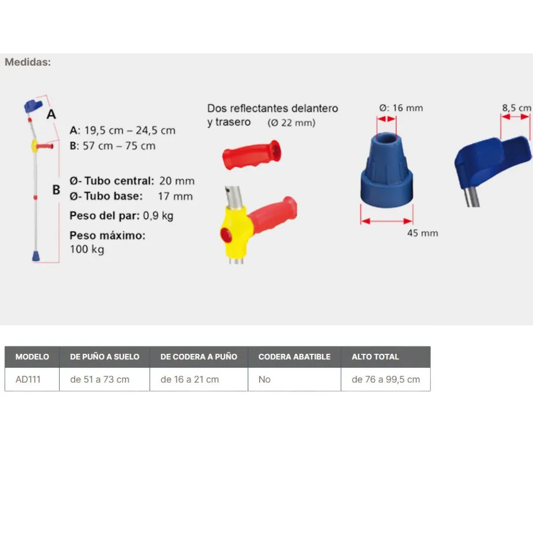 Bastón Muleta Infantil Birregulable