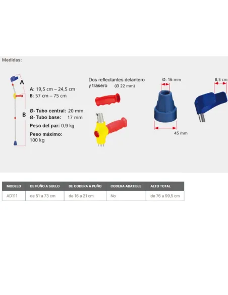 Bastón Muleta Infantil Birregulable