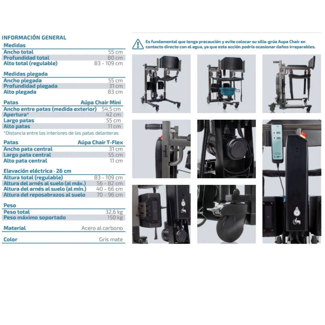 Grúa Silla de Traslado AUPA CHAIR Mini o T-Flex