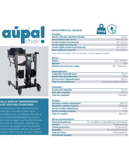 Grúa Silla de Traslado AUPA CHAIR Mini o T-Flex