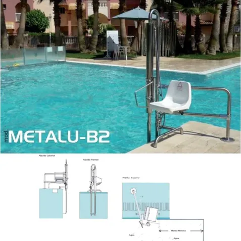 Ascensor Acuático Hidráulico Fijo B-2 METALU para Piscinas