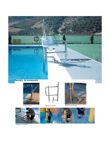 Ascensor Acuático Hidráulico Fijo B-2 METALU para Piscinas