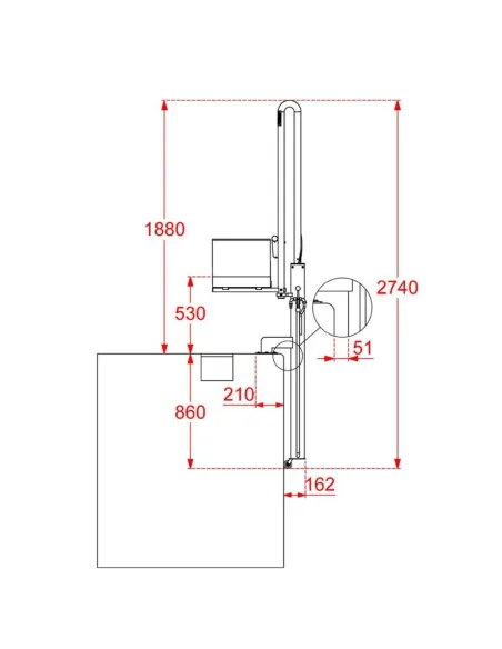 Ascensor Acuático Hidráulico METALU BASIC  Semi Portatil