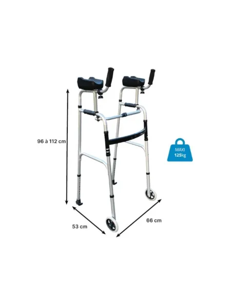 Andador con Ruedas y Soporte de Antebrazos