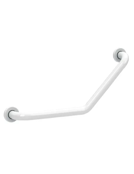 Asidero Baño Angular 135º LIGURIA ATLANTIS 30+30 de Acero Revestido Blanco