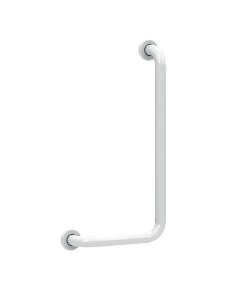 Asidero Baño Angular 90º LIGURIA ATLANTIS 60+30 de Acero Revestido Blanco