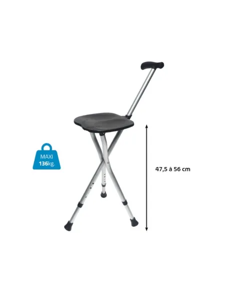 Bastón Asiento Plegable hasta 136 Kg