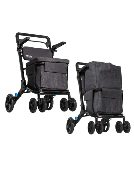 Andador Carro de Compra XL FORUM con Doble Cesta y Reposabrazos