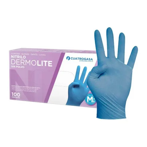 Guantes de Nitrilo Sin Polvo DERMOLITE Cuatrogasa · Caja...