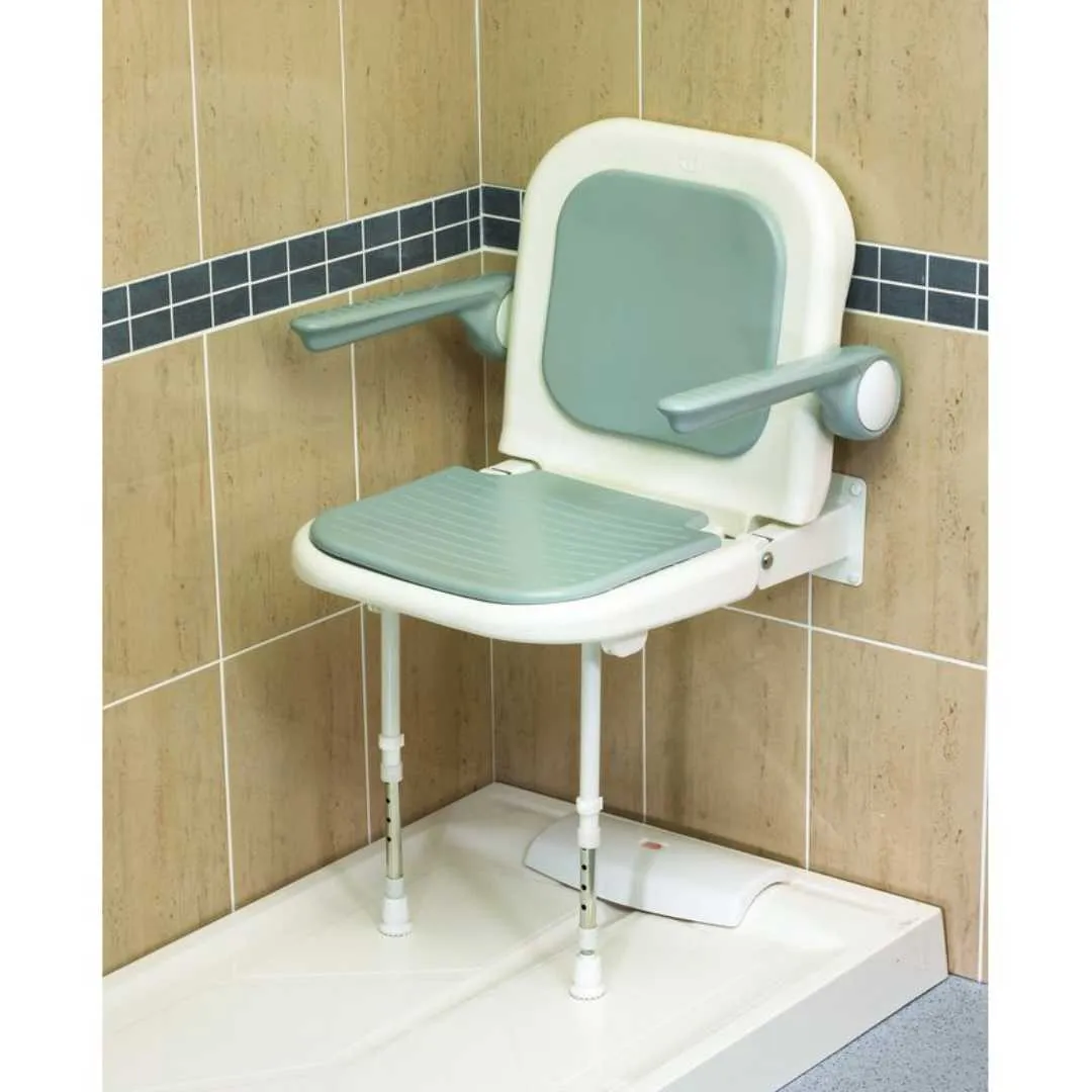 Asiento Ducha Abatible con Brazos y Respaldo...