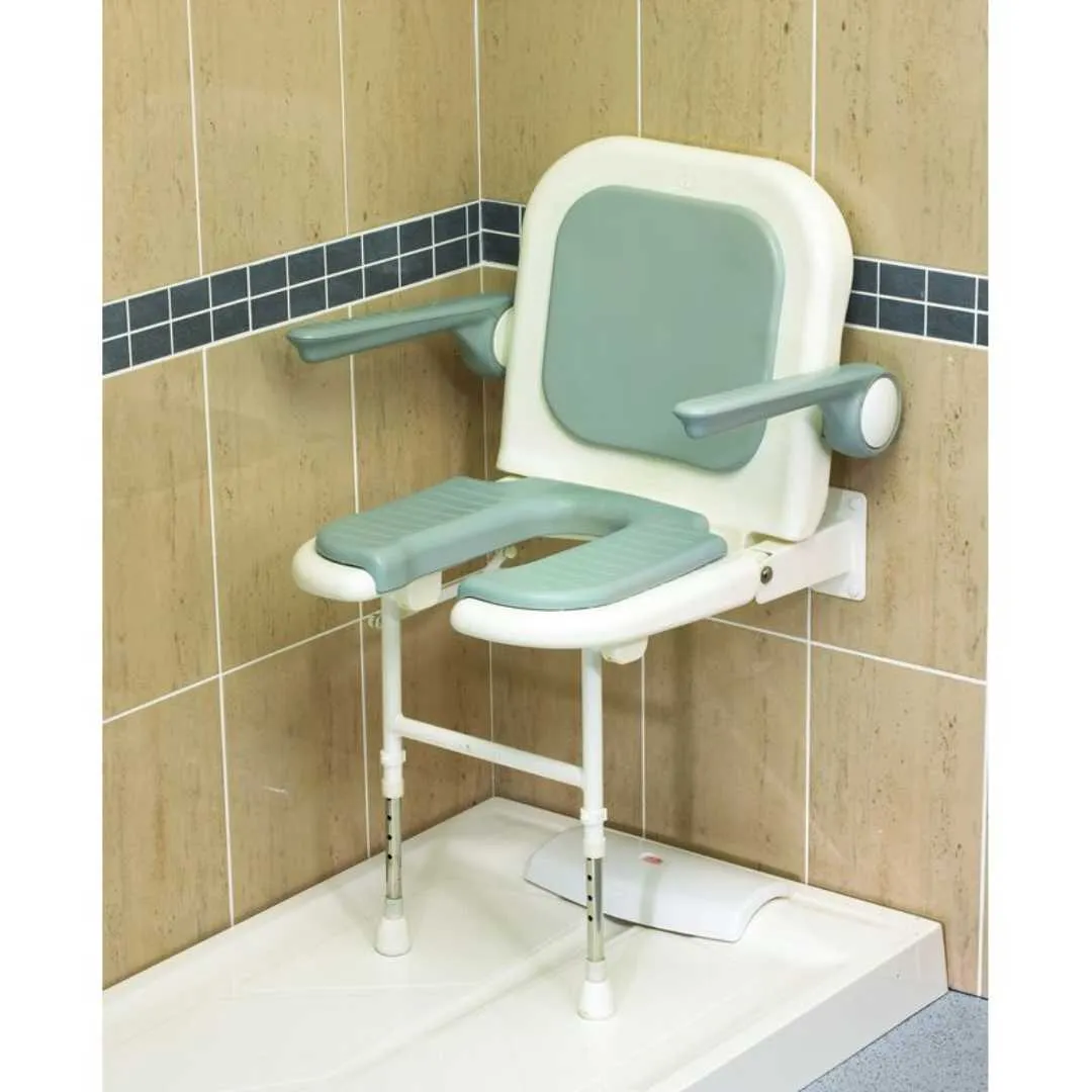 Asiento Ducha Abatible con Brazos y Respaldo...