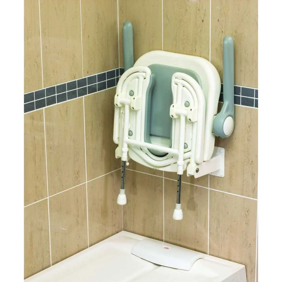 Asiento Ducha Abatible con Brazos y Respaldo...