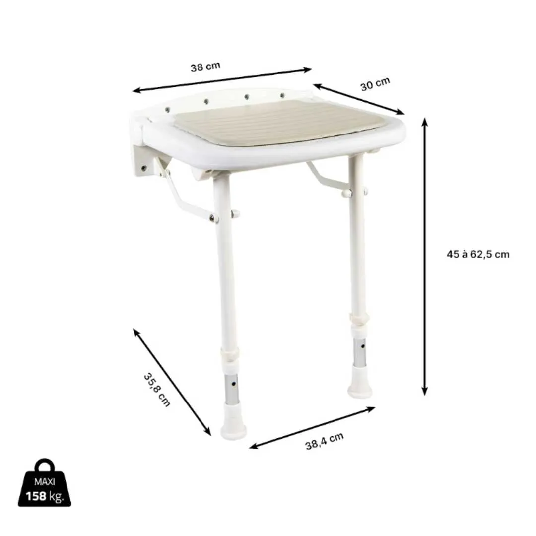 Asiento Ducha Abatible de Pared LAGON CONFORT...