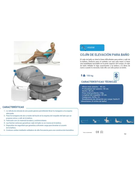 Cojín Elevador de Bañera BATHING CUSHION con compresor AIR FLO 12