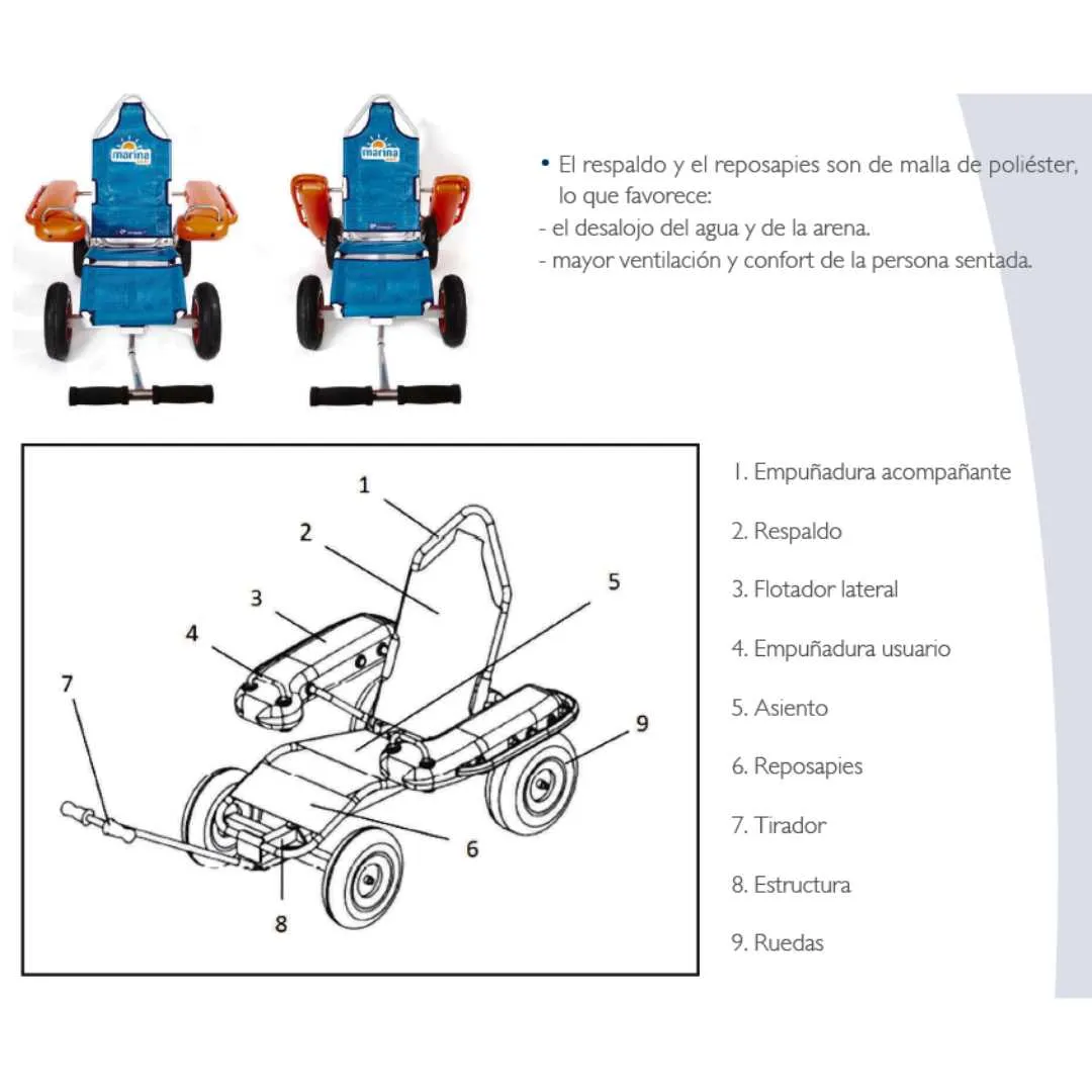 Silla de ruedas  Anfibia MARINA Playa