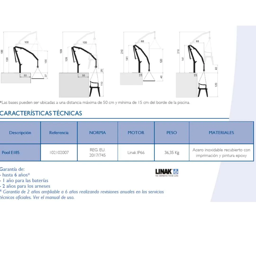 Grúa de Piscina Pool E-185