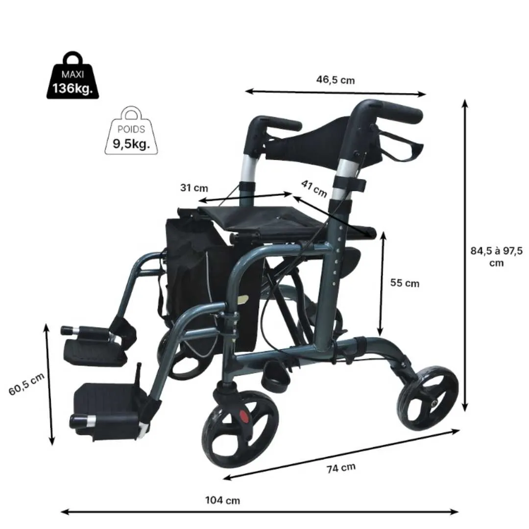 Andador Rollator Silla de Transferencia NEO GLOBAL