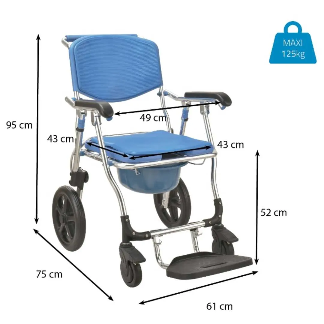 Silla para Ducha y WC MENORCA Plegable con Ruedas