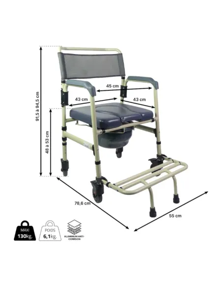 Silla de Ruedas con Inodoro CERDEÑA Plegable · 2 Colores