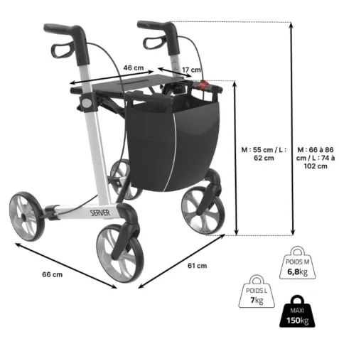Andador Rollator REHASENSE SERVER 2