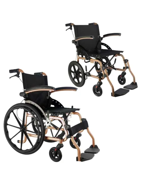 Silla de ruedas de Aluminio GOLD con Brazos Abatibles · 2 Modelos