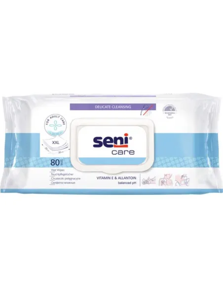 Toallitas Higiene Corporal SENICARE con Alantoina y Vitamina E · 80 Unidades .