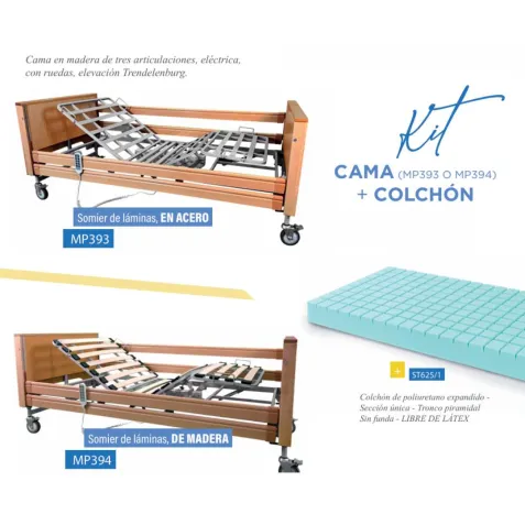Cama Articulada GARDENIA 2.0 Elevación por Columna y...