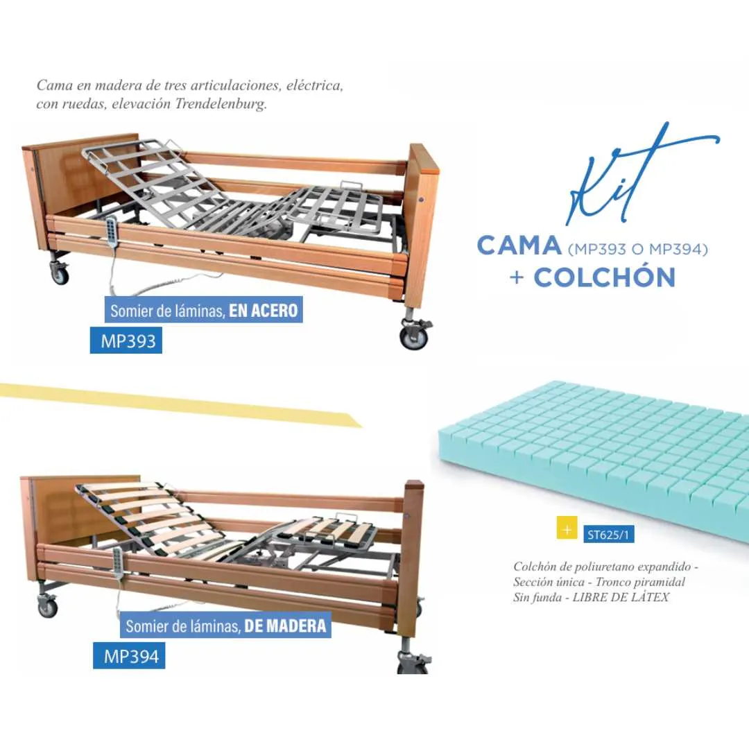 Cama Articulada GARDENIA 2.0 Elevación por Columna y Trendelenburg