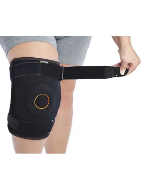 Rodillera Envolvente con Articulaciones Biaxiales y Refuerzos Metálicos ONE PLUS  Negra- TALLAS ESPECIALES Orliman