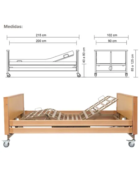 Cama Articulada Eléctrica ANTARES 2 con Elevación por Columnas