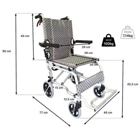 Silla de Ruedas Transferencia AIR Ligera con Reposbrazos... 2