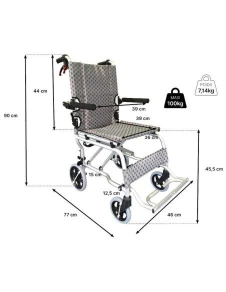 Silla de Ruedas Transferencia AIR Ligera con Reposbrazos Abatibles