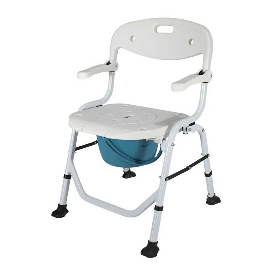 Silla Ducha con WC Plegable y Reposabrazos...