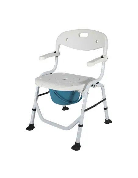 Silla Ducha con WC Plegable y Reposabrazos Abatibles